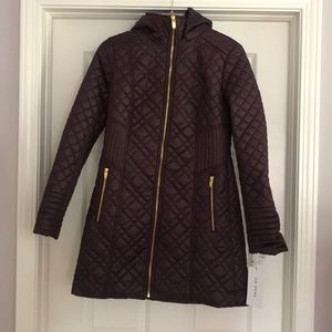 Via Spiga Lightweight Puffer Coat Jacket Purple